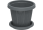 Cosmoplast CEDARGRAIN 14" FLOWERPOT WITH TRAY