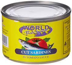 World recipes cut sadines tomato souce 180 gm