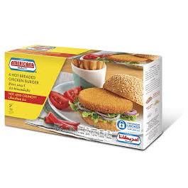 Americana chiken burger unbreaded 4 pcs  200 gm