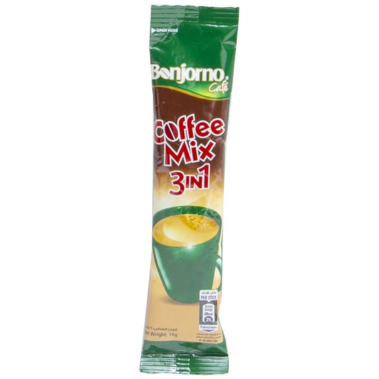 Bonjorno cafã© coffie mix 3 in 1 16gm