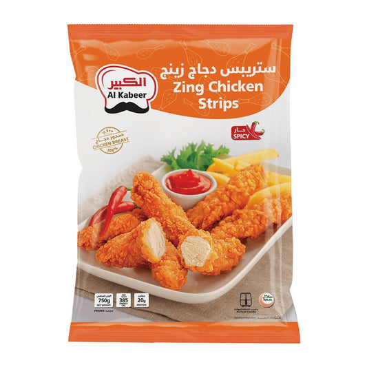Al Kabeer Zing Chicken Strips Spicy, 750g