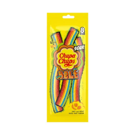 Chupa Chups Mixed Fruit Flavor Sour & Chewy Belt Candies, 8 Pieces, 57g