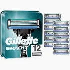 Gillette Mach3 Razor Blades Men, Pack of 12 Razor Blade Refills, Stronger Than Steel Blades, Enhanced Lubrastrip