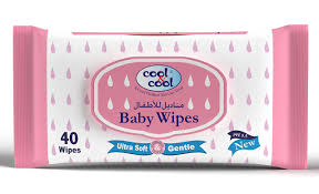 Cool & Cool Baby Wipes 40’s (Pack of 4)-Alcohol Free, Paraben Free,Vitamin E,Aloe Vera,Ultra Soft & Gentle for Sensitive & Delicate Skin - 160 Wipes