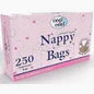 Cool & Cool Nappy Bags 250's- Diaper Disposable Bags, Mildly Scented, Hygienic, Easy-Tie Handles & Eliminates Odour