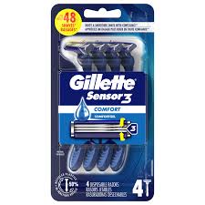 Sensor Excel Men's Razor + 3 Razor Blade Refills, Self-Adjusting Twin Razor Blades, Fit All Gillette Sensor Razors