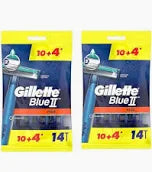 Gillette Blue II Plus Men's Disposable Razors, 14 Count ( Pack Of 2 )
