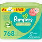 Pampers Complete Clean Baby Wipes with Aloe Vera Lotion for Hands & Face, 12 Packs, 768 Count (Item packing may vary)