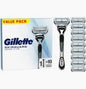 Men’s Neck Shaving Razor Blades Pack of 3 Refills with Skinguard and Gillette’s Best and Sharpest Stainless Steel Platinum Coated Blades