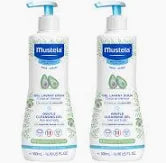 Mustela Baby Gentle Cleansing Gel - Baby Hair & Body Wash - with Natural Avocado fortified with Vitamin B5 - Biodegradable Formula & Tear-Free - Pack of 2 - 500ml
