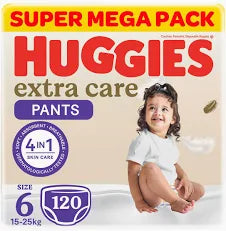 Huggies, Extra Care Culottes, Size 6, 15-25 kg, Super Mega Pack, 120 Diaper Pants