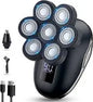Gillette Electric Shaver for Men 5 in 1, Bald Head Shaver Waterproof, Upgraded Head Shaver 7 Floating Heads, Multifunctional Head Razors for with Nose Ear Trimmer, LED Display, 90 Mins Run time for Traval