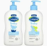 Cetaphil Baby Wash & Shampoo Plus Body Lotion, Healthy Skin Essentials, Head to Toe Hydration for up to 24 Hours, for Delicate, Sensitive Skin, 2 Count (Pack of 1)