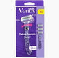 Gillette Deluxe Smooth Platinum Women's Razor Metal Handle and 3 Blade Refills