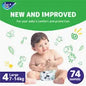 Fine Baby Diapers, Size 4, Large, 7-14 kg, 74 Diaper