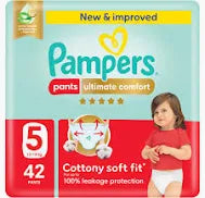 Pampers Ultimate Comfort Pants Diapers, Size 5, 12-18kg, Lotion infused with Aloe Vera and Vitamin E, Cottony Soft Fit for up to 100% Leakage Protection, Super Saving Pack, 84 Count