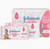 Johnson's Baby Wipes - Gentle All Over, 216 Total Count