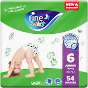 Fine Baby Diapers, Size 6, Junior, 16+ kg, 54 Diaper