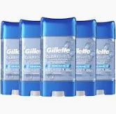 Gillette Antiperspirant and Deodorant for Men, Clear Gel, Clear Shield Cool Wave, 72 Hr. Sweat Protection, 108g - Pack of 5