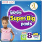 BabyJoy Super Big Pant Style Diapers, Size 8/4XL/+20kg, 26 Count